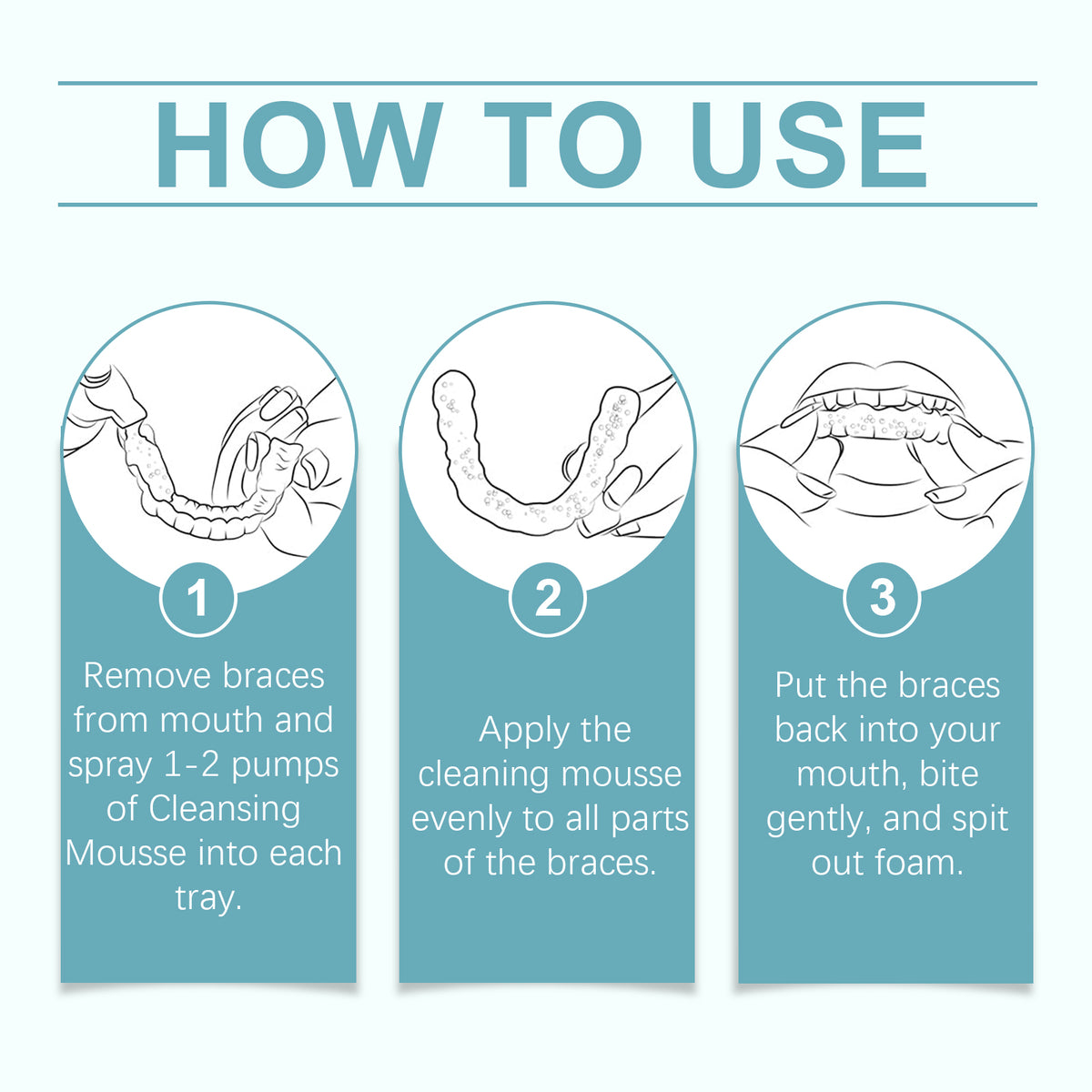 Braces Cleansing Mousse, Teeth And Mouth Fresher Corrector Gentle Cleansing Foam