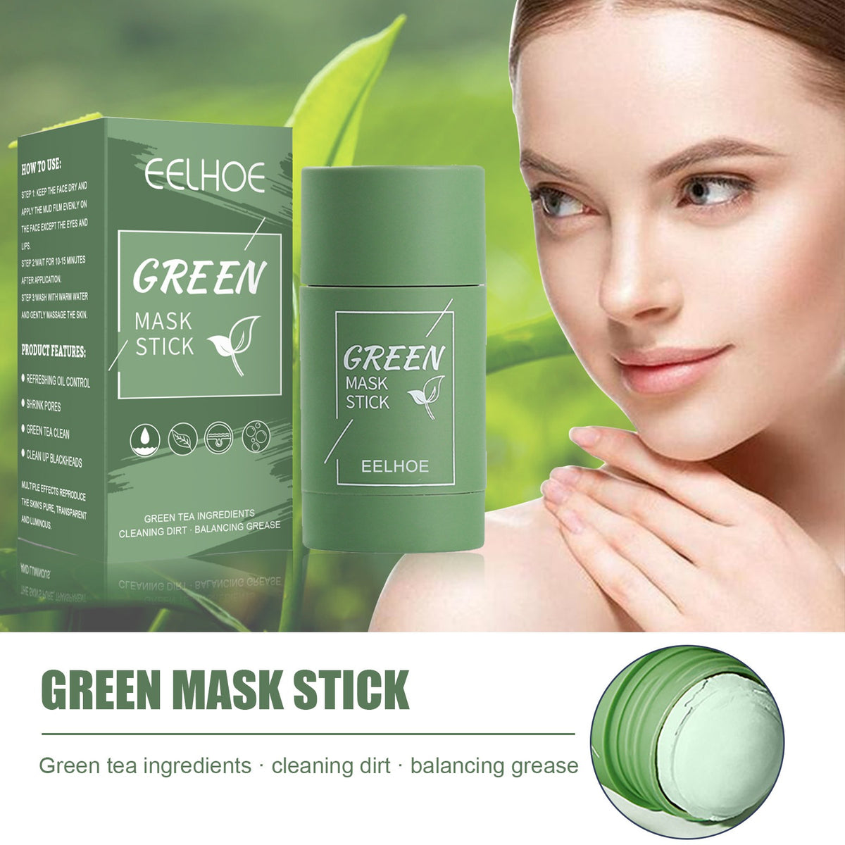 Green Tea Mask Stick for Deep Cleansing & Hydration