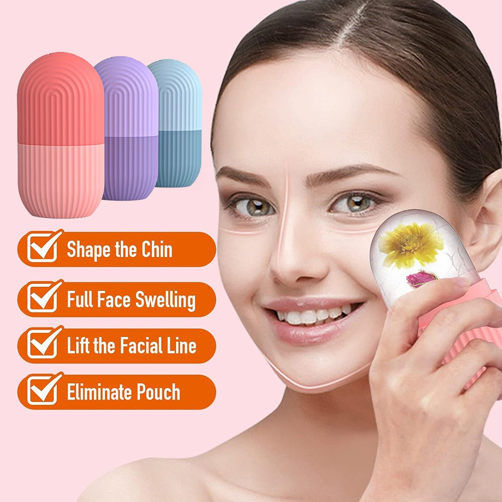 Diamond silicone cooling face mask