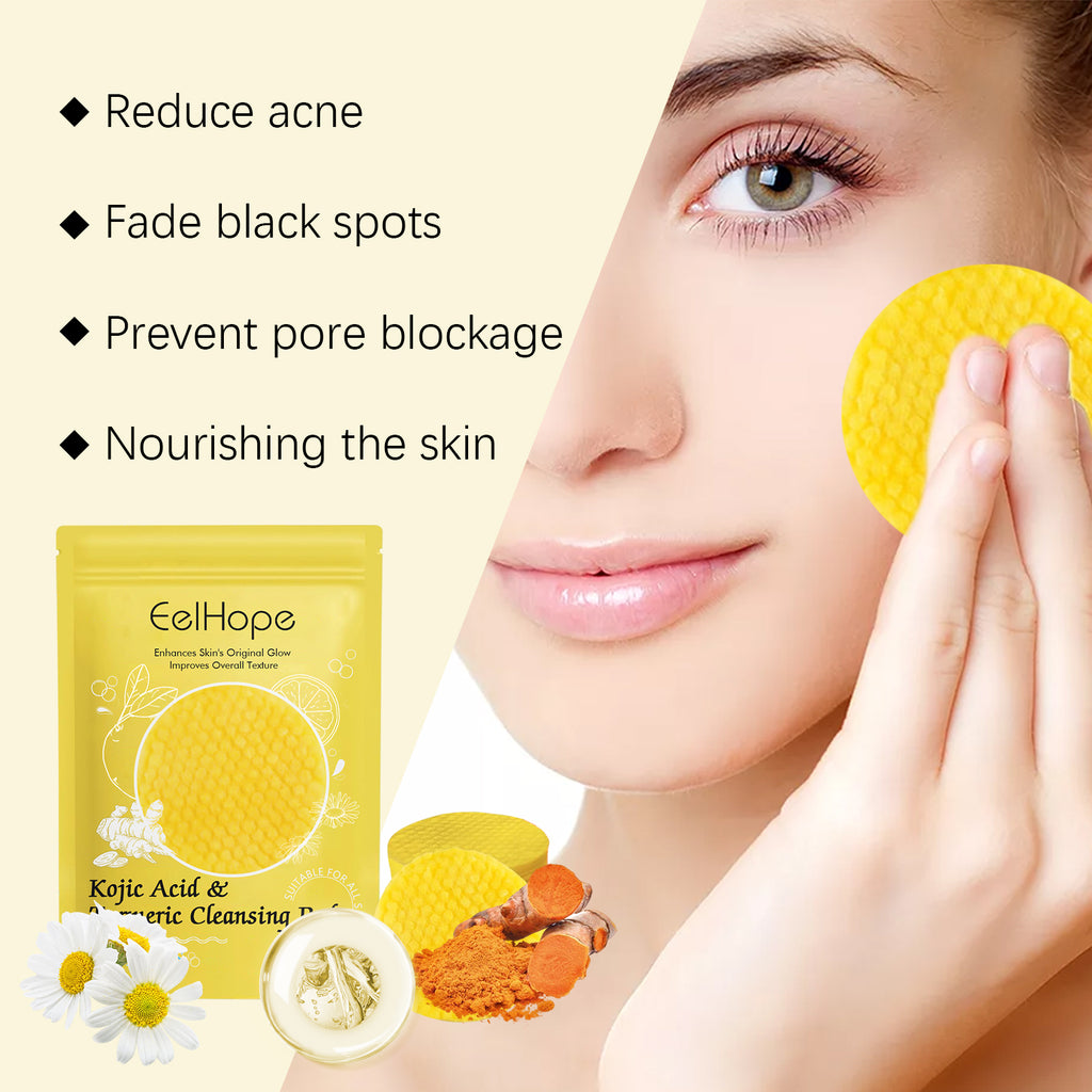Turmeric Acid Cleansing Pad Facial Gentle Cleansing Moisturizing Refreshing Skin Care Cleansing Pad