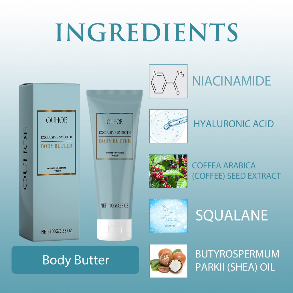 Body Butter, Nourish Clean Skin Moisturizing Delicate Pore Shine Anti-Wrinkle Cream Body