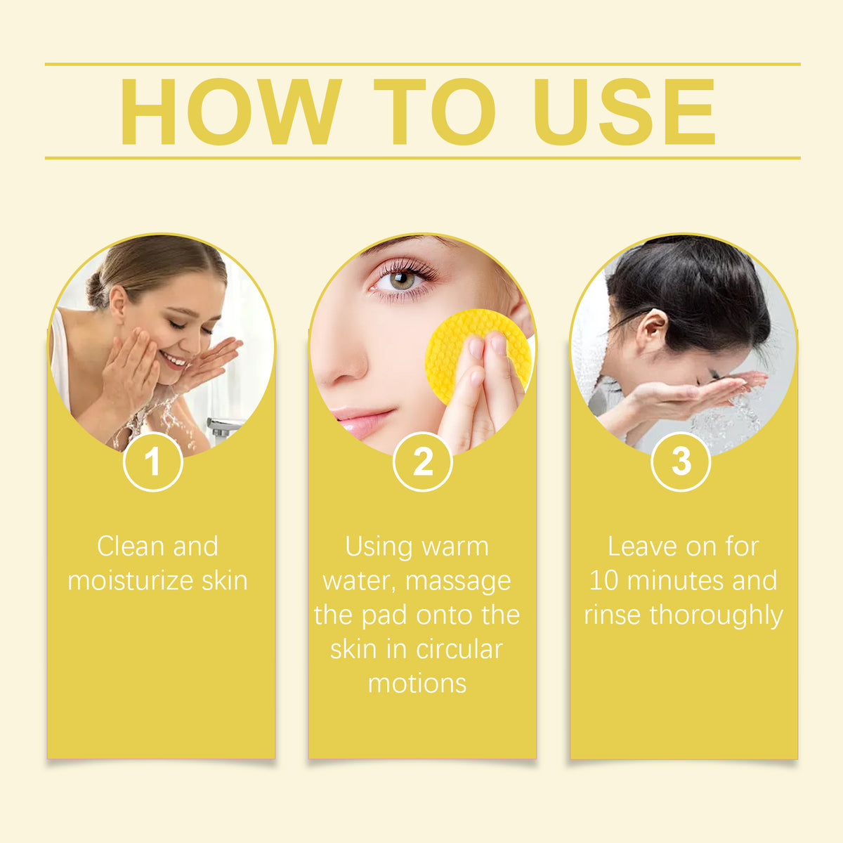 Turmeric Acid Cleansing Pad Facial Gentle Cleansing Moisturizing Refreshing Skin Care Cleansing Pad