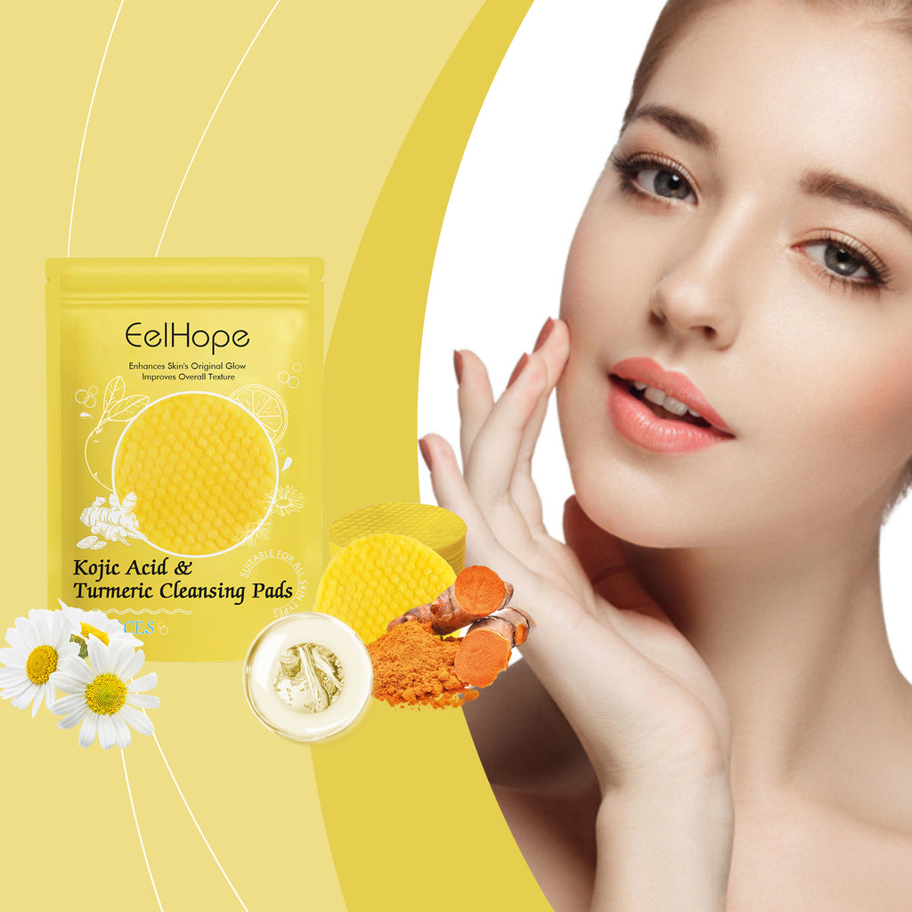 Turmeric Acid Cleansing Pad Facial Gentle Cleansing Moisturizing Refreshing Skin Care Cleansing Pad