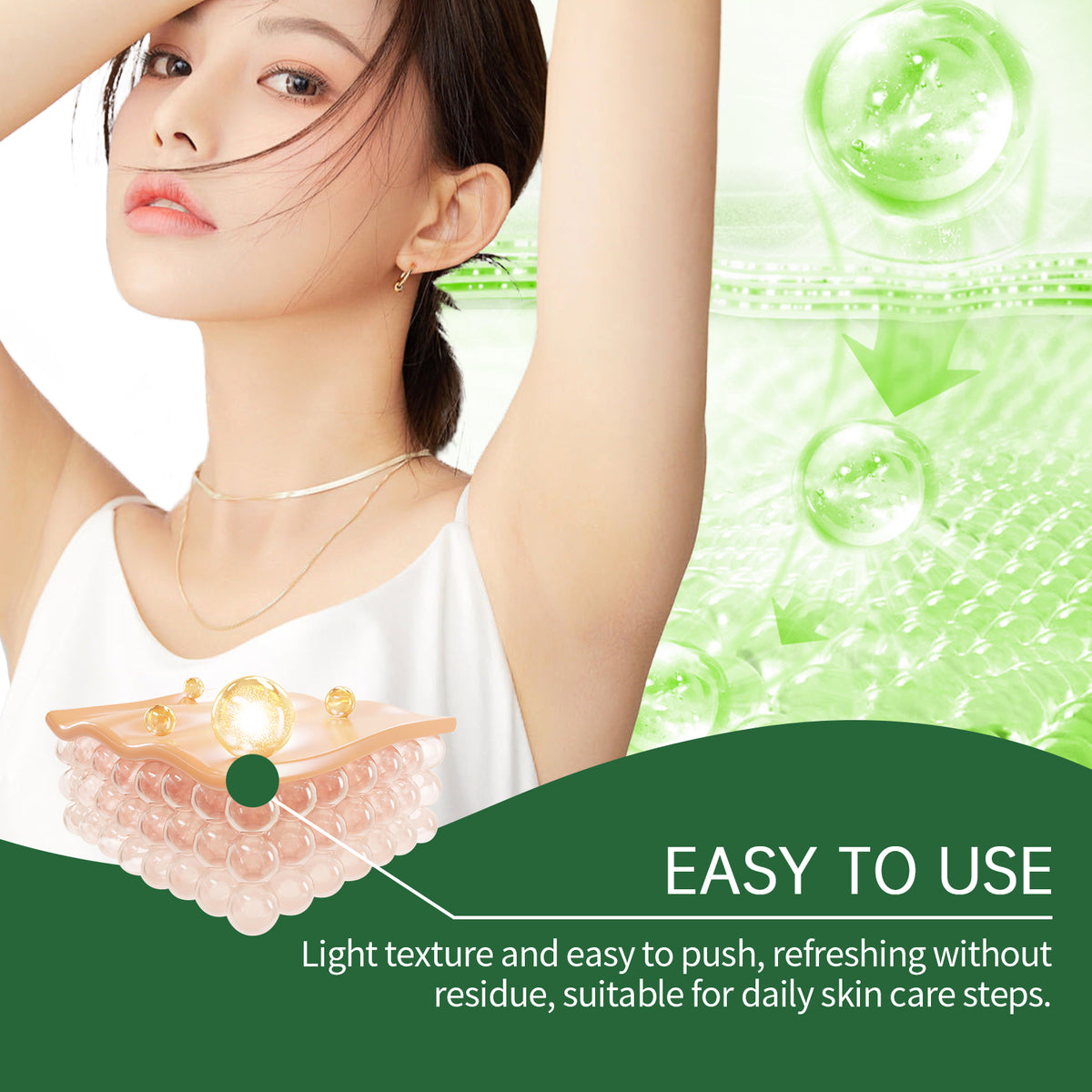 Green Tea Underarm Detox Scrub Exfoliating Student Men And Women Underarm Whitening Joint Rejuvenation Hydrating Moisturizing Scrub